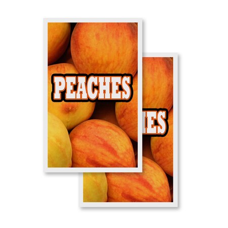 Signmission Peaches, Vinyl Decals Only 24 Inch x 36 Inch, Vinyl Decal, 2PK DSB-2436-2PACK-Peaches