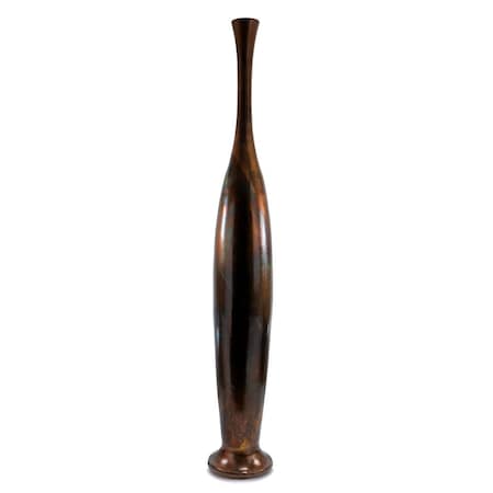 Homeroots 50" Burnished Brown Aluminum Floor Vase 628110