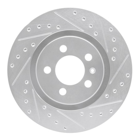 Dynamic Friction Co DFC Brake Rotor - Drilled and Slotted - Silver 631-74009R