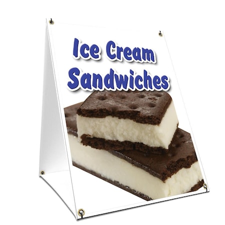 Signmission Ice Cream Sandwiches, 24 Inch x 18 Inch A-frame Yard Sign, Plastic Sign SBC-1824-Ice Cream Sandwiches