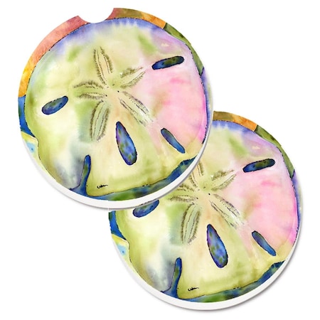 Carolines Treasures Sand Dollar Set of 2 Cup Holder Car Coaster 8545CARC
