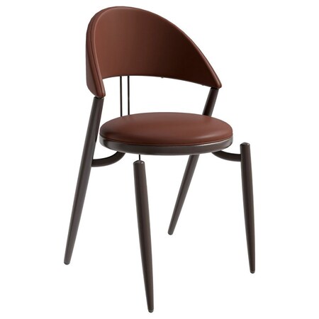 Leisuremod Venice Collection Modern Dining Chair In Dark Brown VC49DBR