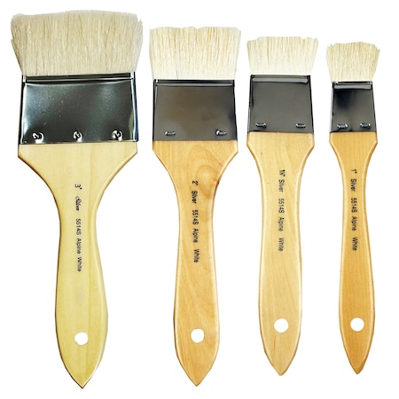Silver Brush Alpine White Wide Wash & Blend Background Brush Set, 4-Piece Set AW-5560