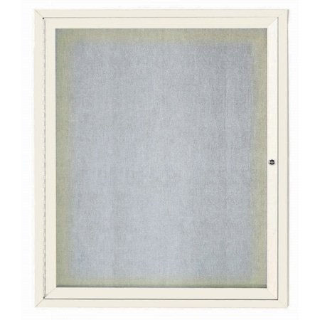 Aarco Outdoor Illuminated Enclosed Bulletin Board w/ Al Frame, Powder Coated Ivory, 36''Hx30''W ODCC3630RIIV