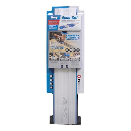 Kreg Accu-Cut Aluminum 50 in. L Saw Guide Blue/Silver 1 pc KMA2700