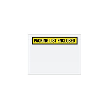 Bubblefast 4 1/2 x 6'' Yellow Panel Face ''Packing List Enclosed'' Envelopes, 1000PK BFPL441