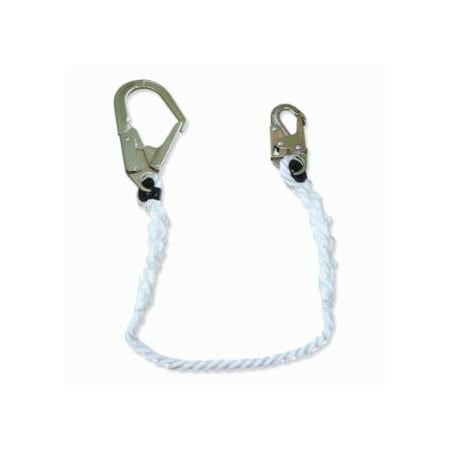 Peakworks Restraint Lanyard, 5 ft, Steel Snap Hook, 310 lb, Steel Form Hook, 1 853-V8151205