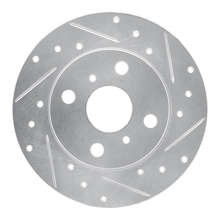 Dynamic Friction Co DFC Brake Rotor - Drilled and Slotted - Silver 631-76031R