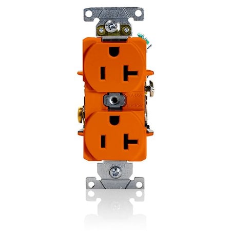 Leviton Duplex Receptacle Outlet, 20A, Orange, 125V 5362-SO
