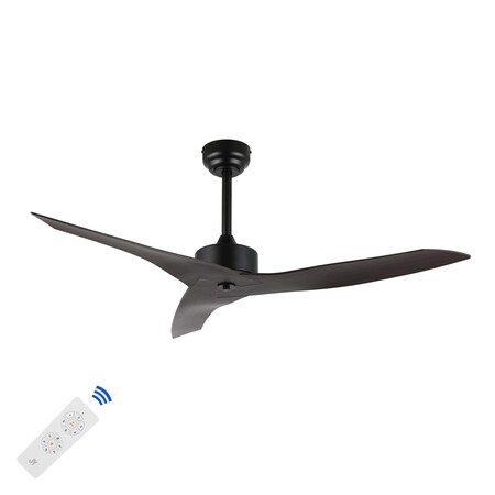 Jonathan Y Aldrin 50" Modern Minimalist Iron/Plastic Mobile-App/Remote-Controlled 6-Speed Razor Ceiling Fan, Dar JYL9715C