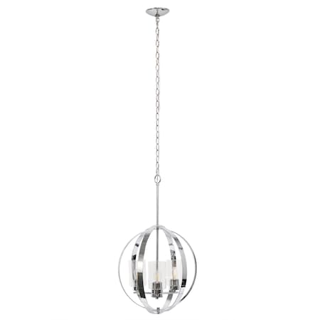 Homeroots Silver Sphere Iron Ceiling Light With Clear Shades 651642