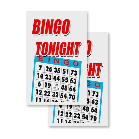 Signmission Bingo Tonight, Vinyl Decals Only 24 Inch x 36 Inch, Vinyl Decal, 2PK DSB-2436-2PACK-Bingo Tonight