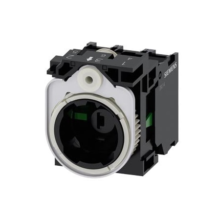 Siemens holder, 3-way, plastic, 1 NO, 1 NO, LED module, red, 6-24 V AC/DC 3SU1501-1AG20-1NA0