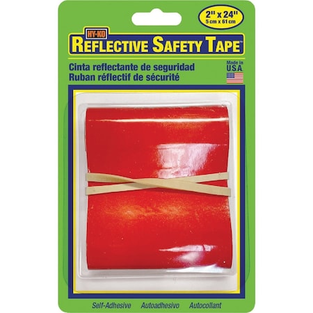 Hy-Ko 2'' W.x24'' L. Red Reflective Safety Tape TAPE-4