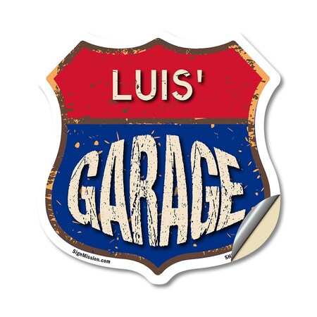 Signmission Luis's Garage, 12 Inch X 12 Inch, Vinyl Decal SHI-D-12-383-LUIS