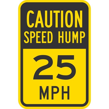 Lyle Speed Hump 25 MPH, 12x18, Diamond Grade, Yellow G-2979-DG_12x18