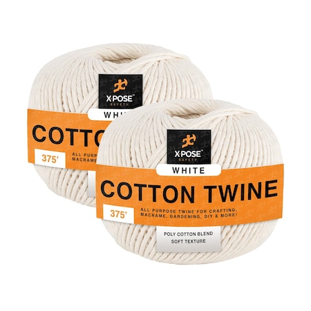 Xpose Safety Cotton Blend Tying Twine, 24 Ply 1/2lb Balls, 2PK CT-12-2-X-S