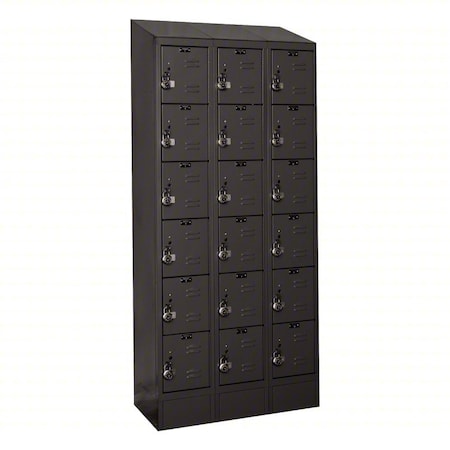 Hallowell Locker, 12 in W, 15 in D, 78 in H URB3258-6ASB-ME