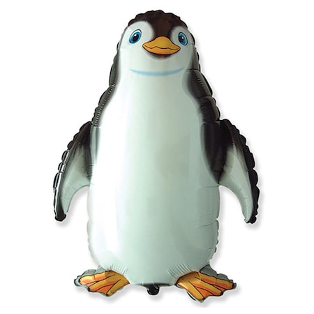 Loonballoon Animal Theme Balloons, PENGUIN - BLACK LOON-LAB258-FM