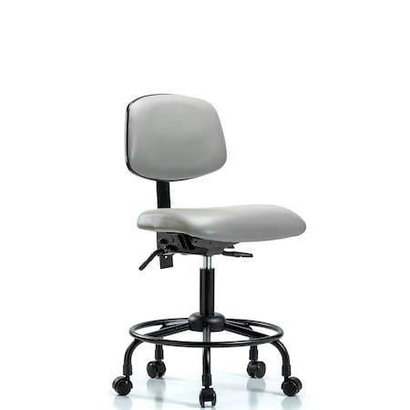 Blue Ridge Ergonomics Desk Chair Desk Chair, Vinyl, Chrome Tilt Glides, Oat, No Arms, 21" to 26" Height, Vinyl, Dove BR-VDHCH-RT-T1-A0-RC-8567