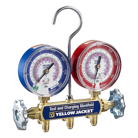 Yellow Jacket Manifold Gauge Set, 3 1/8 in Gauge 42035