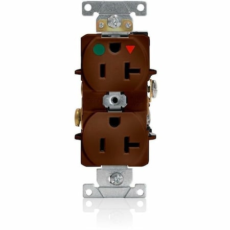 Leviton Straight Blade Receptacle, 5-20R, 20 A, 125V AC, 2 Pole, 3 Wire, Flush Mount, Single, Brown 8300-IGB