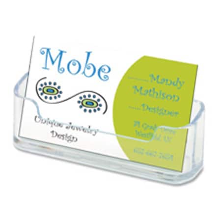 Deflecto Deflect-O  Desktop Business Card Holder-1 Comp-3.75 in. x 1.5 in. x 1.88 in.-CL DEF70101