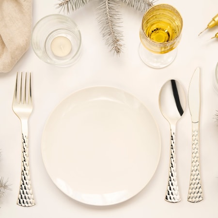 Smarty Had A Party Shiny Gold Glamour Cutlery Disposable Plastic Knives (600 Knives), 600PK 430G-KN-CASE