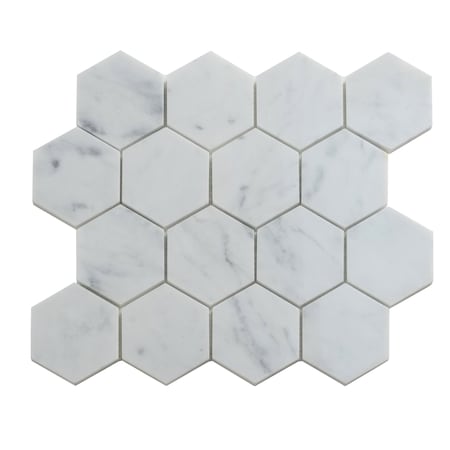 Apollo Tile 11x12 Bianco Carrara Marble Polished Floor and Wall Mosaic Tile 4.49 sqft/case, 5PK APLKB88G06PA