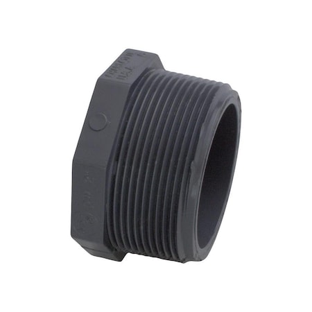 Charlotte Pipe And Foundry Threaded Plug Schedule 80 1-1/2" MPT T X 1-1/2" D MPT PVC PVC081131800