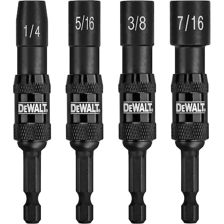 Dewalt 4 Pc. Pivoting Netsetters (1/4", 5/16", 3/8", 7/16") - IMPACT READY(R) DWPVTDRV