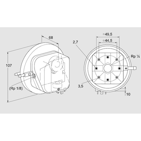 Honeywell Kromschroder Pressure Switch - Air/Flue Gas, Adjustable, 1.5–150 mbar KS84444412