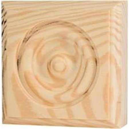Waddell Mfg Co Waddell  Beveled Edge Rosette Trim Block, 2.75 x 2.75 in. 1 in. T, Pine Wood 428664