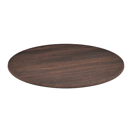 Flash Furniture Acadia 31.5 in Round Dark Brown Indoor Outdoor TopGuard HPL Wrapped Tabletop ST-RD800B-1-M-3A-W-BR-GG