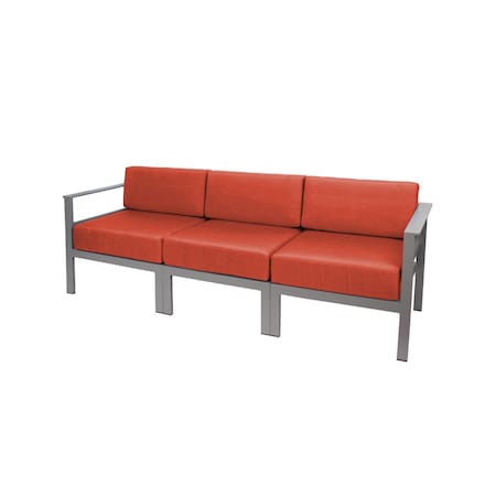 Bfm Seating Belmar 82in Outdoor Sectional Sofa with Sunbrella Cushions, Soft Gray Frame PH6101SG-57013