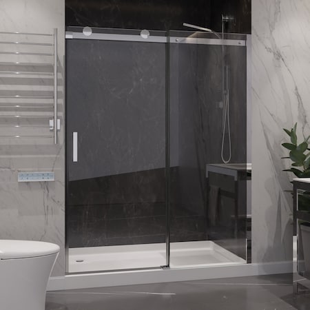 Anzzi 50 to 54in x 76 in. H Sliding Frameless Shower Door in Chrome , Tsunami Guard Tempered Clear Glass SD-FRLS05703CH