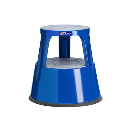 4Dock Metal Rolling Step Stool, 330 lbs Load Capacity, 16.5 in Overall Height, Steel, Blue RST002