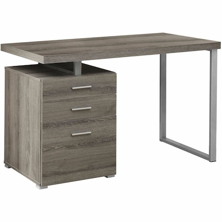 Monarch Specialties Computer Desk, Home Office, Laptop, Left, Right Set-up, Storage Drawers, 48"L, Work, Metal, Brown I 7326