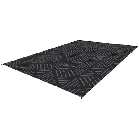 Kuma Outdoor Gear KUMA Striped Peaks Outdoor Mat - 18ftx 9ft , Black/Gray 885-KM-SP-GB-18