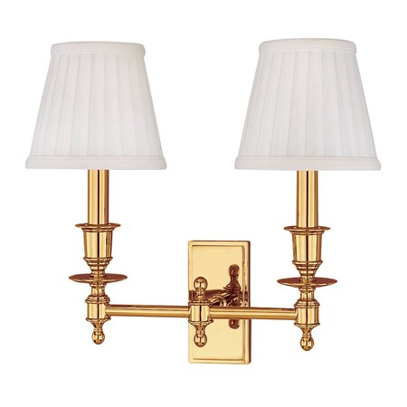 Hudson Valley Lighting Ludlow 2 Light Wall Sconce 14 In. Aged Brass 6802-AGB