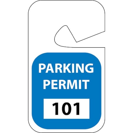 Nmc Rearview Mirror Hang Tag Blue, Pk100 PP14B