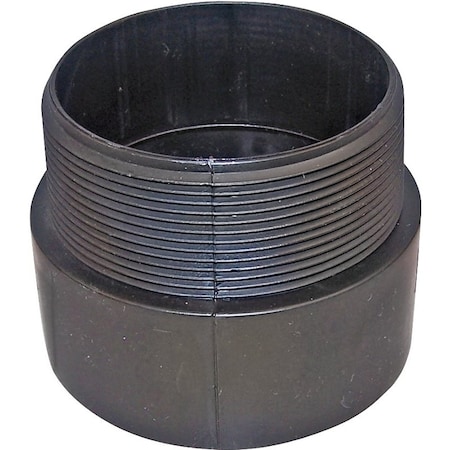 Canplas Pipe Adapter, 2 in, MNPT x Hub, ABS, Black, SCH 40 Schedule 102872BC