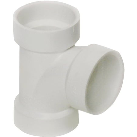 Canplas DWV Sanitary Pipe Tee, 1-1/2 in, Hub, PVC, White 192151L