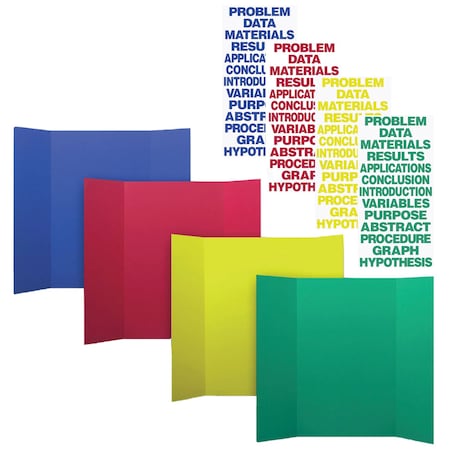 Flipside 36 x 48 1 Ply Primary Color Assortment Project Board and Science Fair Titles Assortment, 24PK 30373