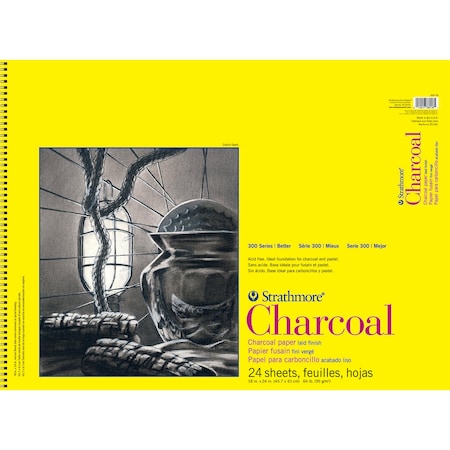 Strathmore 300 Series Charcoal Pad, Top Wire Binding, 24 Sheet, 18x24 inch P330-18-1