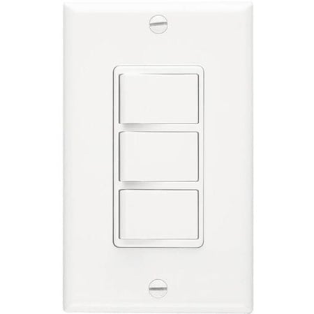 Broan-Nutone Broan 3-Function Control, 1-Pole, 20 A, 120 V, White P66W