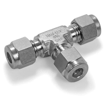 Ham-Let Tee, SS, Tube3/16", Tube3/16", Tube3/16" 764L SS 3/16