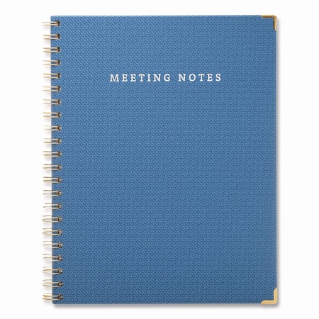 Global Printed Products Meeting Notes Book, Meeting-Minutes/Notes Format, Blue/Gold Cover, 80 11 x 8.5 Sheets SPLS-0118-BL