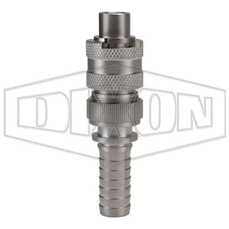 Dixon Dix-Lock N Series Interchange Safety-Lock Quick Disconnect Pneumatic Plug, 3/4 in Nominal, 303 Stai N4S6-S-LS