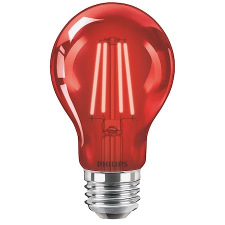 Signify Red A19 Medium 4W Indoor/Outdoor LED Decorative Party Light Bulb 568832